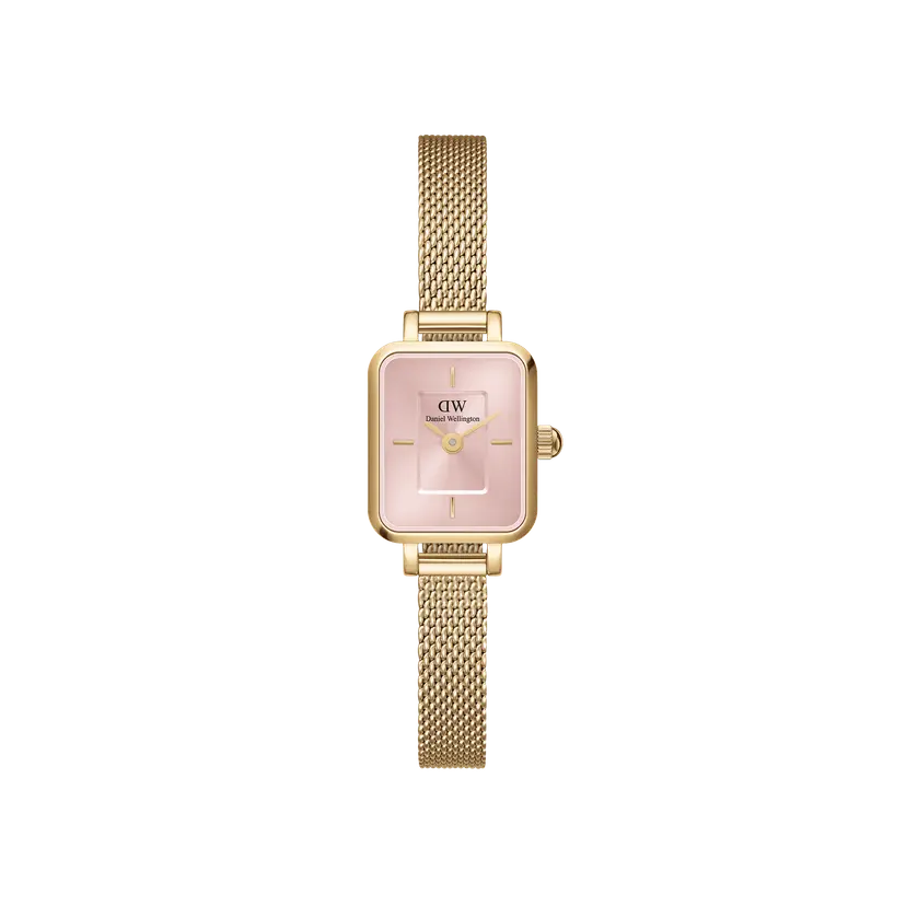 Gold 15.4x18.2mm Watch Quadro Mini Evergold Blush | DW