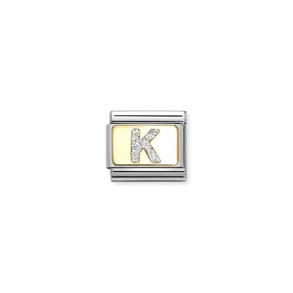 Nomination Glitter Letter Silver K