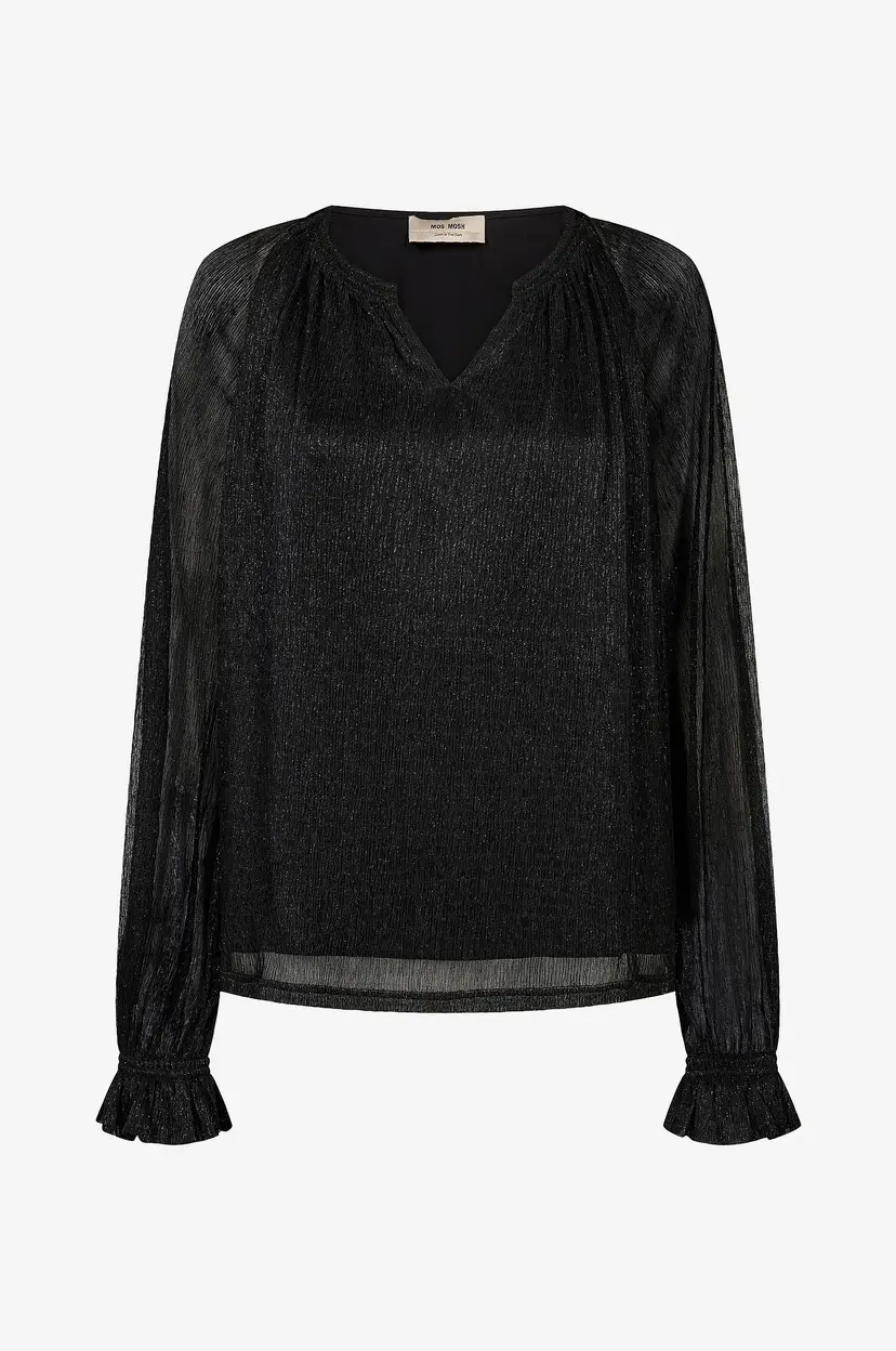 Mos Mosh Bluse MMXimena Glam V-neck Blouse - Svart