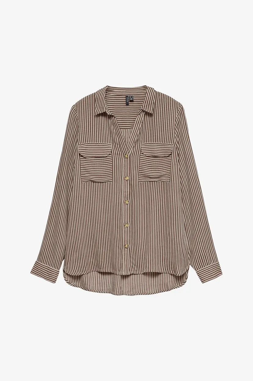Vero Moda Curve Skjorte vmBumpy L/S Shirt - Brun