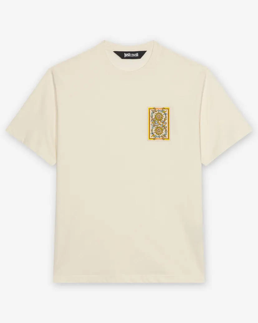 Just Cavalli Just Cavalli R Tarot Card Patch Beige T-shirt
