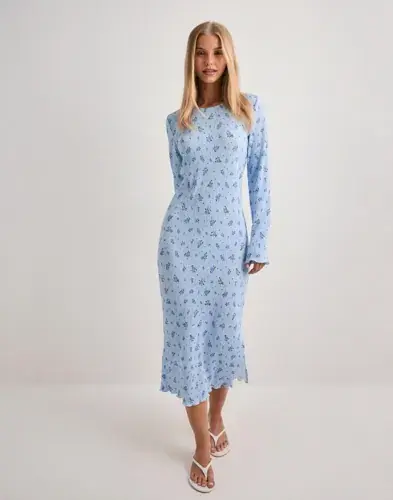 Pieces Pieces - - Pcflora Ls Midi Dress Jrs Noos Bc