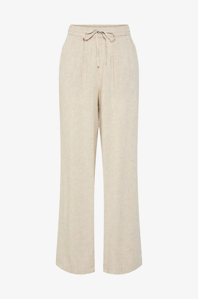 Pieces Bukser pcPia HW Wide Pants Wvn - Beige