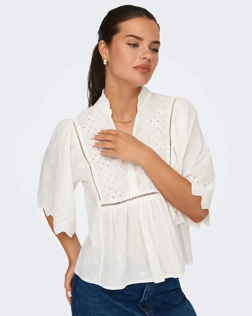 JDY Topp Maya - Hvit - Str XS