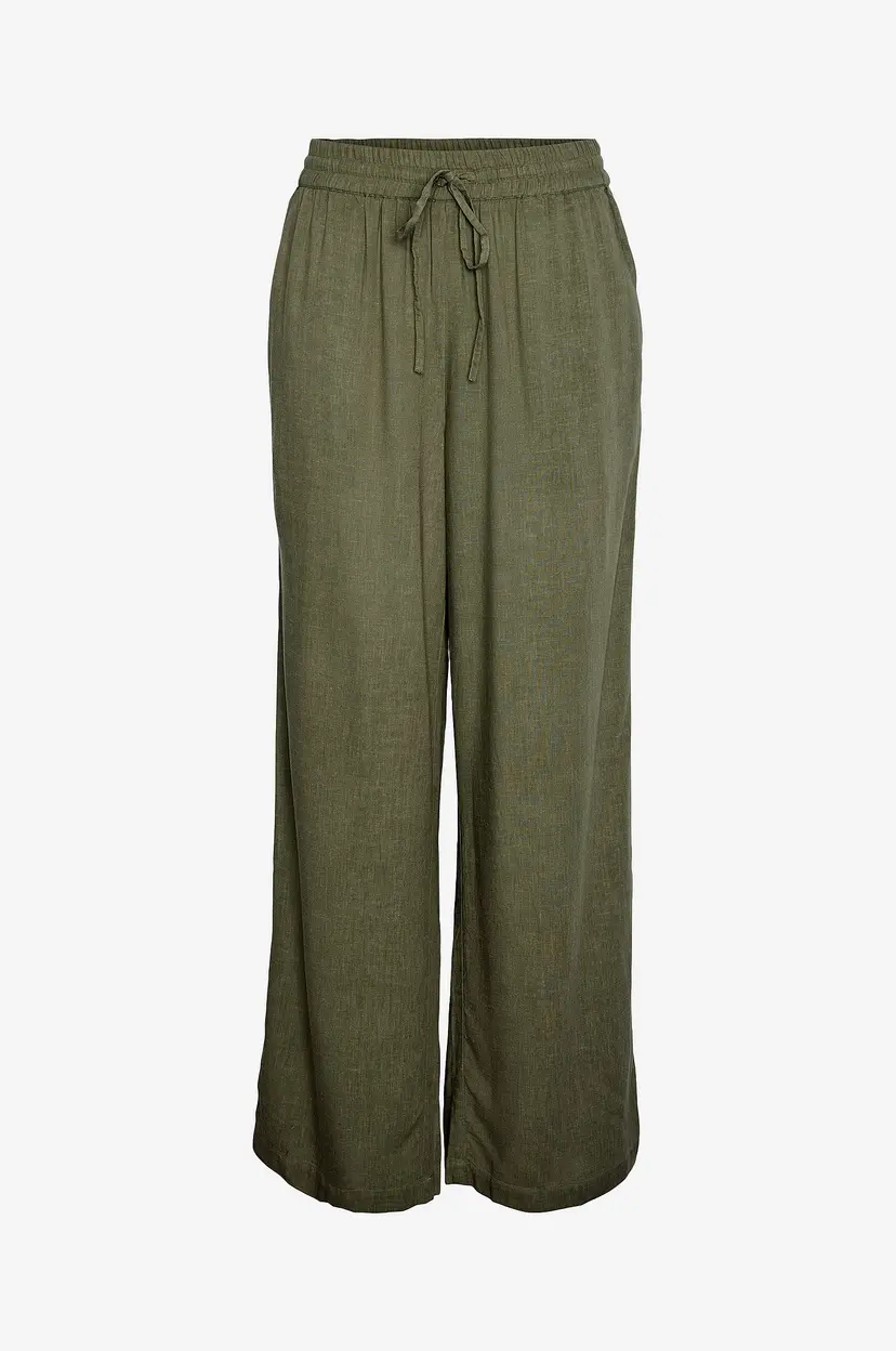 Pieces Bukser pcPia HW Wide Pants Wvn - Grønn