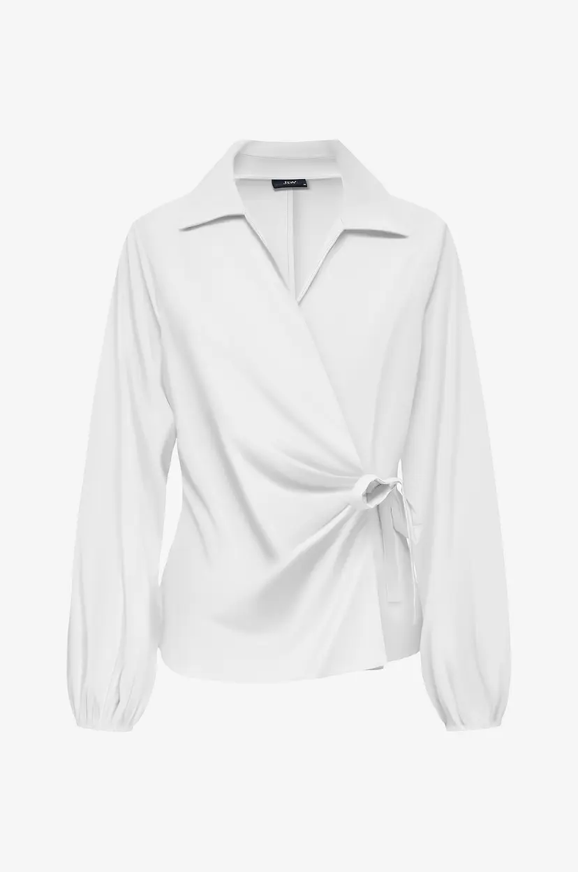 JDY Bluse jdyRika L/S Tie Knot Shirt Wvn Exp - Hvit