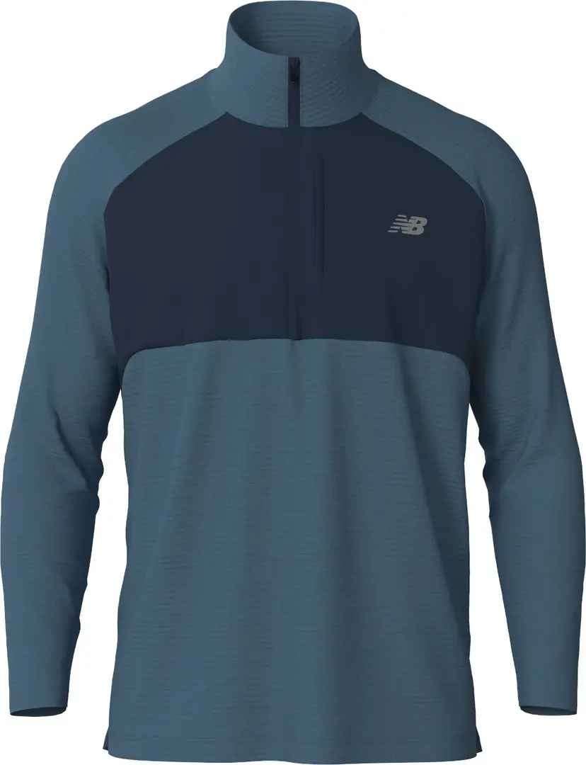 New Balance New Balance Men's Athletics Heat Grid 1/2 Zip Heather Blue