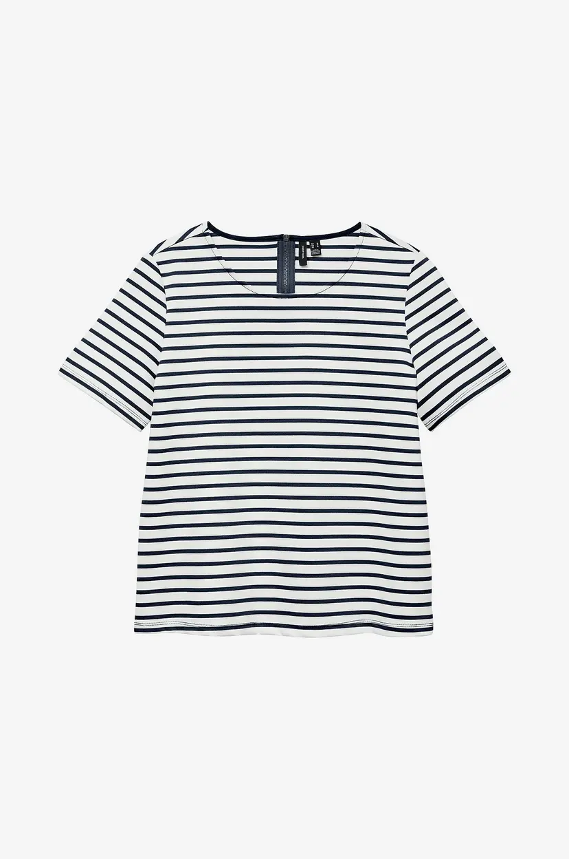Vero Moda T-skjorte vmAbby SS Zip - Hvit