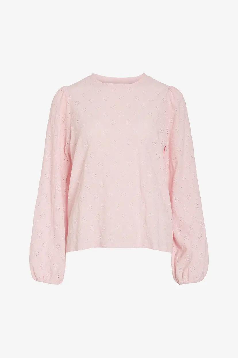Vila Bluse viAsta O-neck L/S Top - Rosa