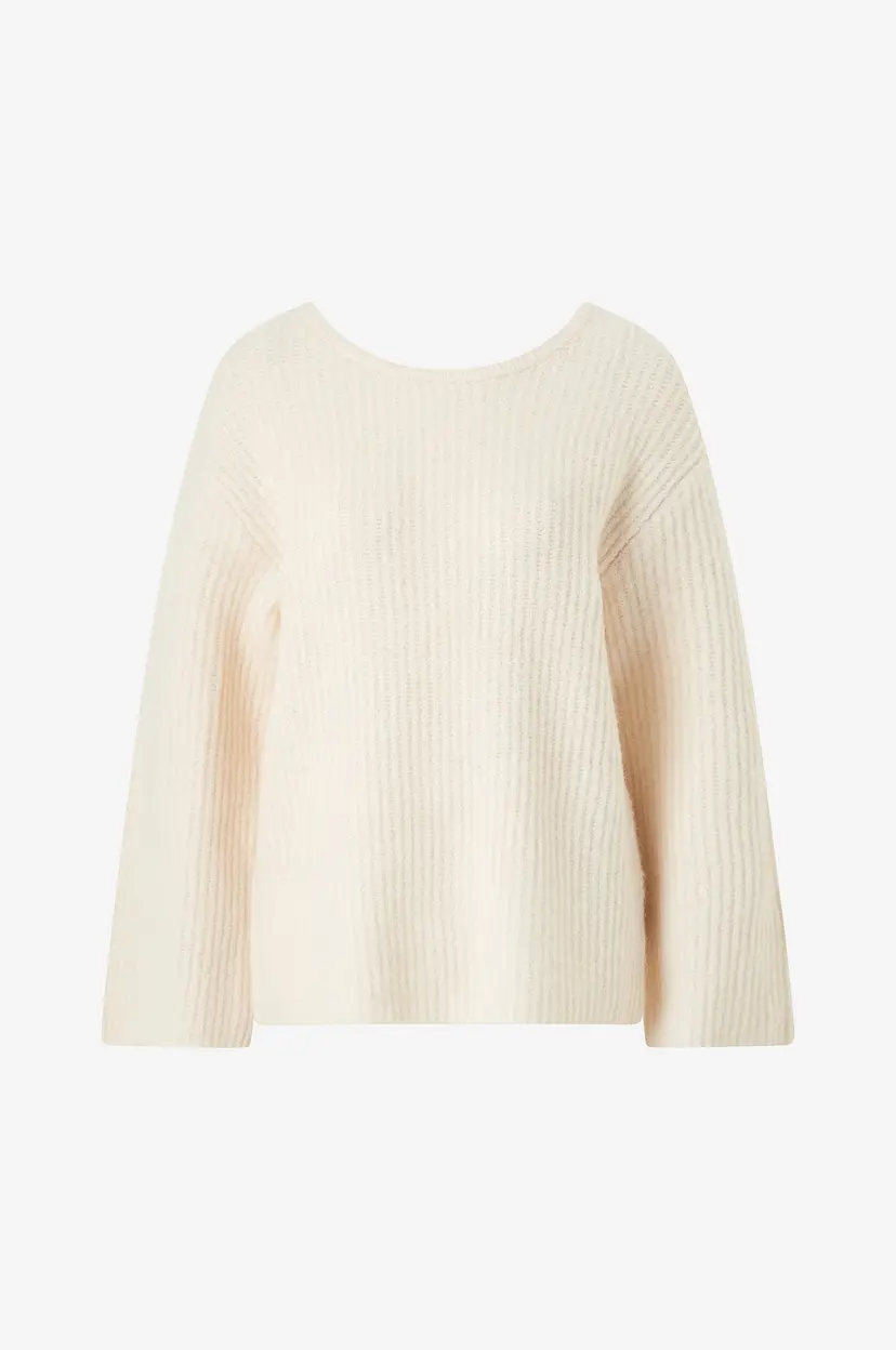 Gina Tricot Genser Knitted Bow Sweater - Beige