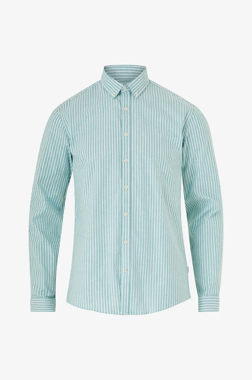 Lindbergh Skjorte Striped Superflex Oxford L/S - Blå