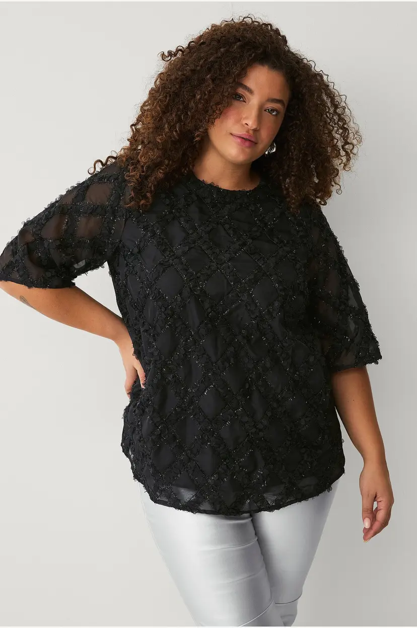 Zizzi Topp mJosa 1/2 Blouse - Svart