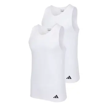 Adidas adidas 2P Active Flex Cotton Ergonomic Tank Top Hvit bomull Medium Herre