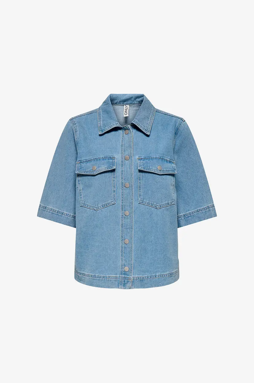 ONLY Skjorte onlBelle S/S Shirt Dnm Gua - Blå