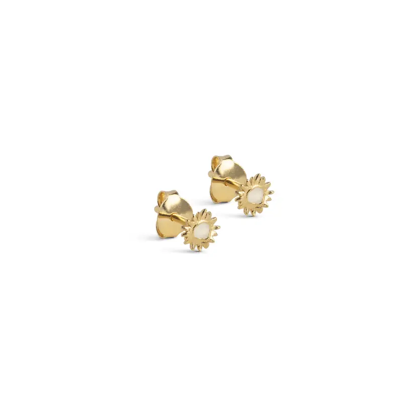Enamel Enamel - Mini Sunshine Daisy Stud i forgyldt - E419G-Daisy