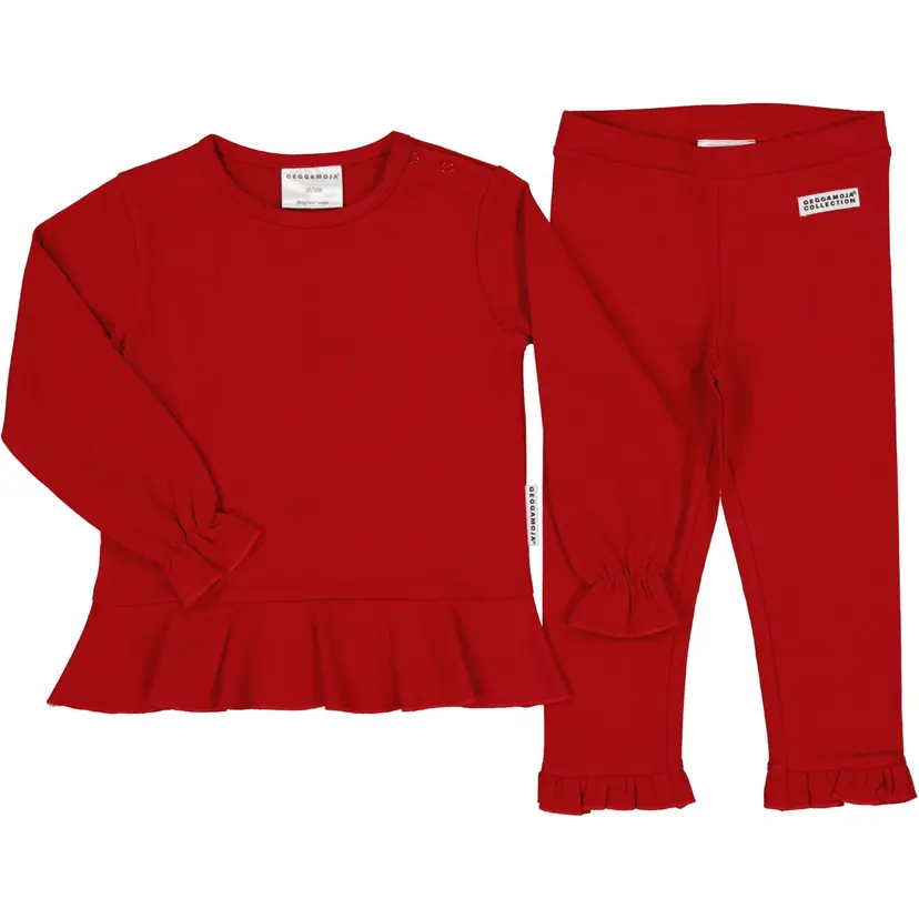 Geggamoja Tröja med leggings Mörkröd - 62/68