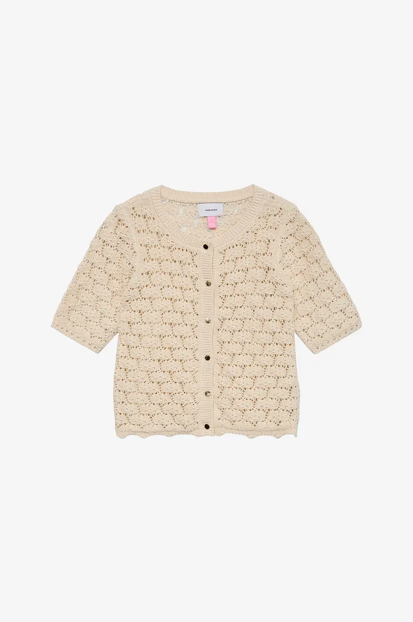 Vero Moda Girl Kardigan vmKora 2/4 O-neck Button Cardigan - Beige