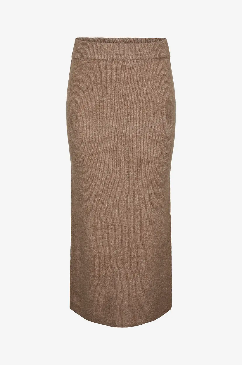 Pieces Maxi skjørt pcNiko HW Knit Ankle Skirt BC - Brun