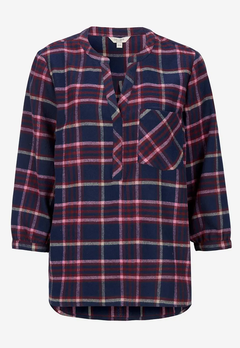Cellbes of Sweden Bluse i flanell med brystlomme