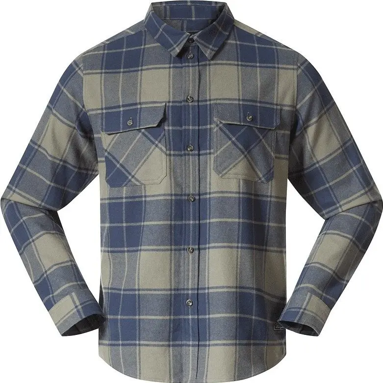 Bergans Bergans Nordmarka Flannel Shirt Men Green Mud/Navy Blue Check