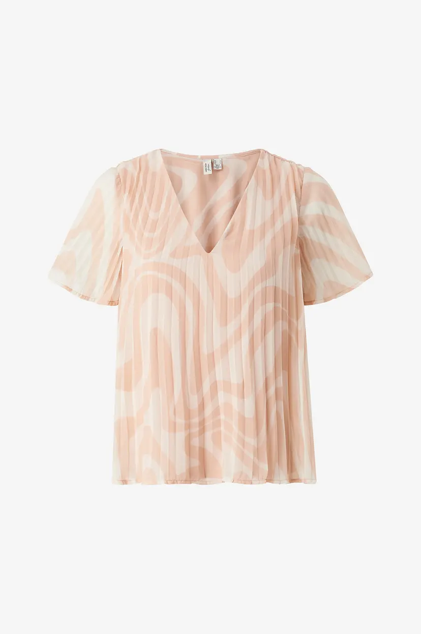 Vero Moda Bluse vmKate S/S V-neck Top Wvn - Beige