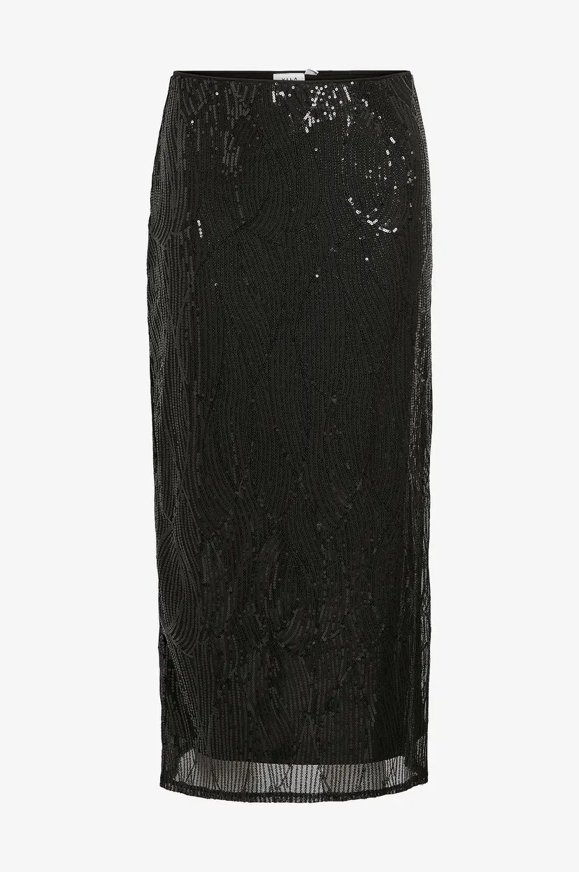 Vila Skjørt viZikki Midi Sequin Skirt - Svart