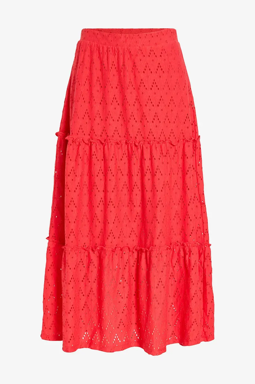 Vila Skjørt viAmalina HW Midi Skirt - Rød