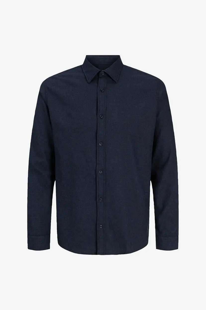 Jack & Jones Plus Skjorte Jjefield Melange Shirt Ls Sn Pls - Blå