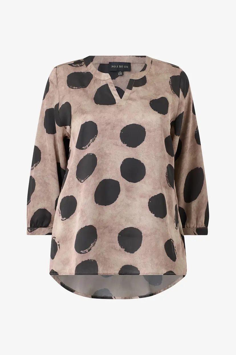 NO. 1 BY OX Bluse Loose Blouse V neck and 3/4 sleeves - Flerfarget