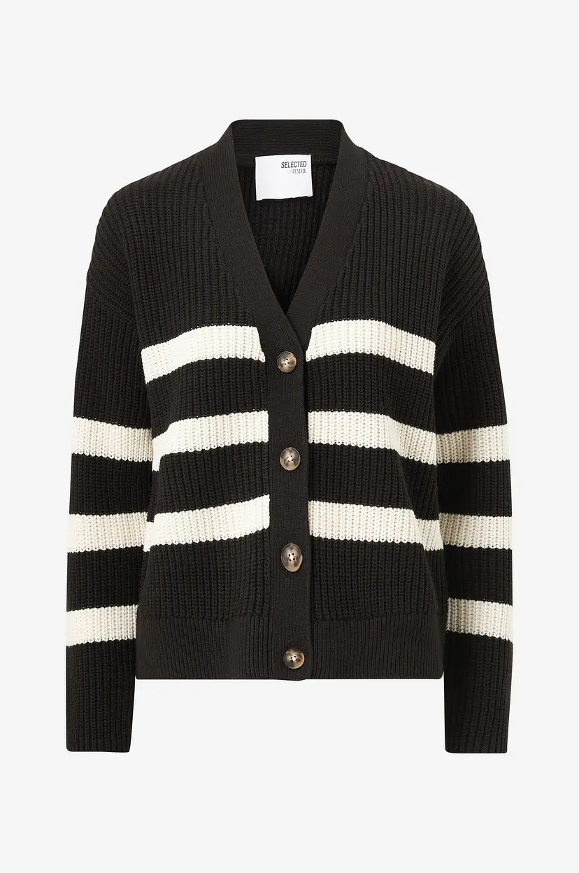 Selected Women Kardigan slfBloomie LS Knit V-neck Cardigan - Svart