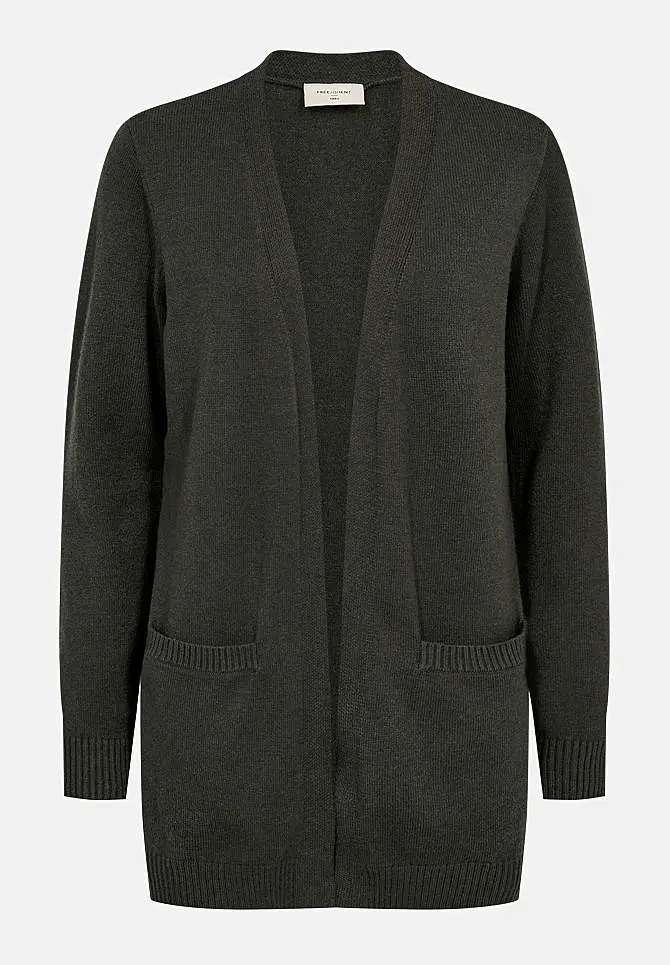 Freequent Finstrikket cardigan med lommer