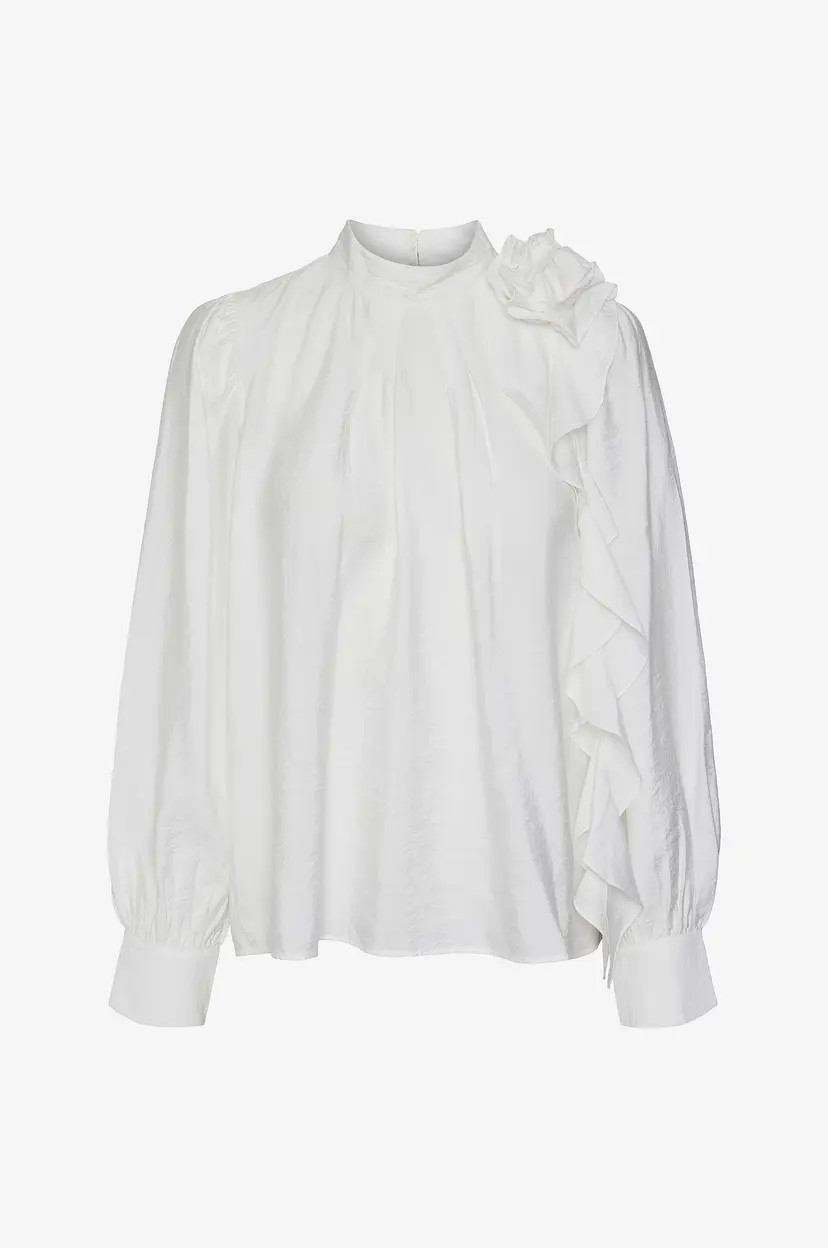 Vero Moda Bluse vmBailey LS Frill Top Wvn GA - Hvit