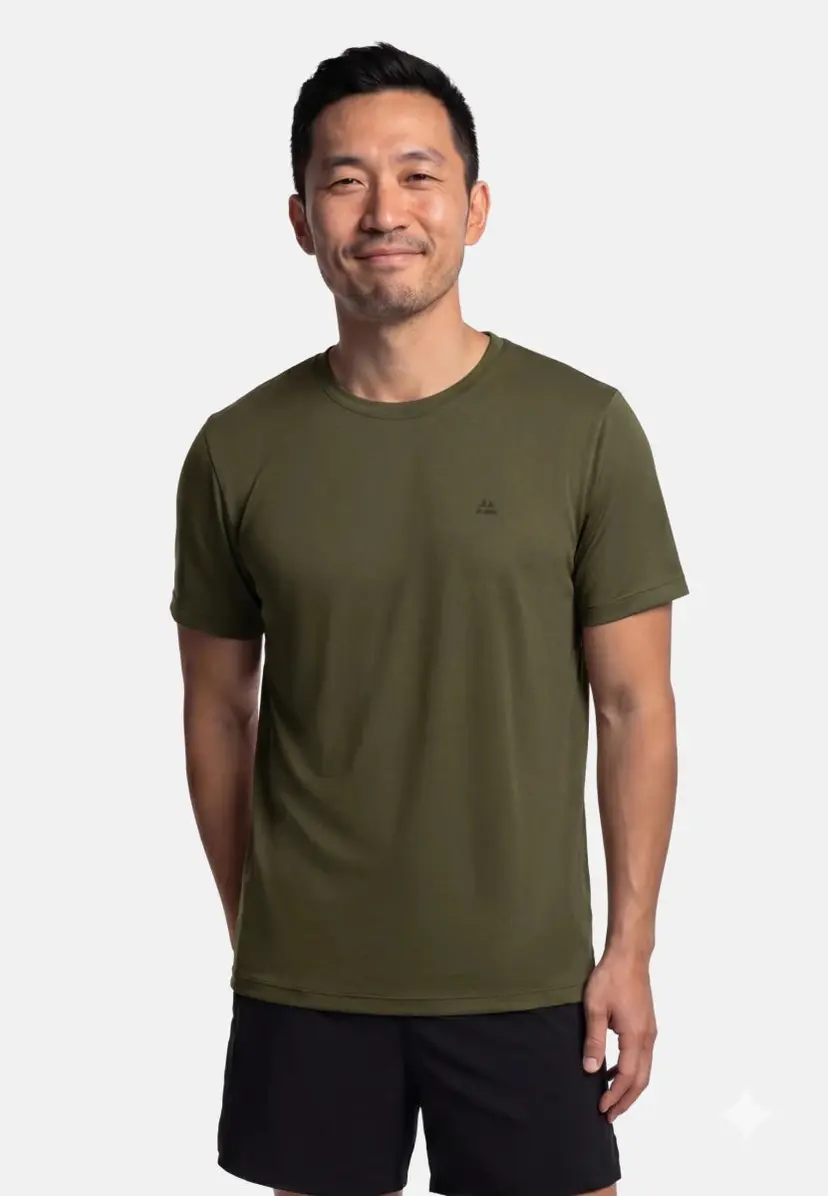 DANISH ENDURANCE Mændens løbe-T-shirt af Danish Endurance, mørk olivengrøn, M