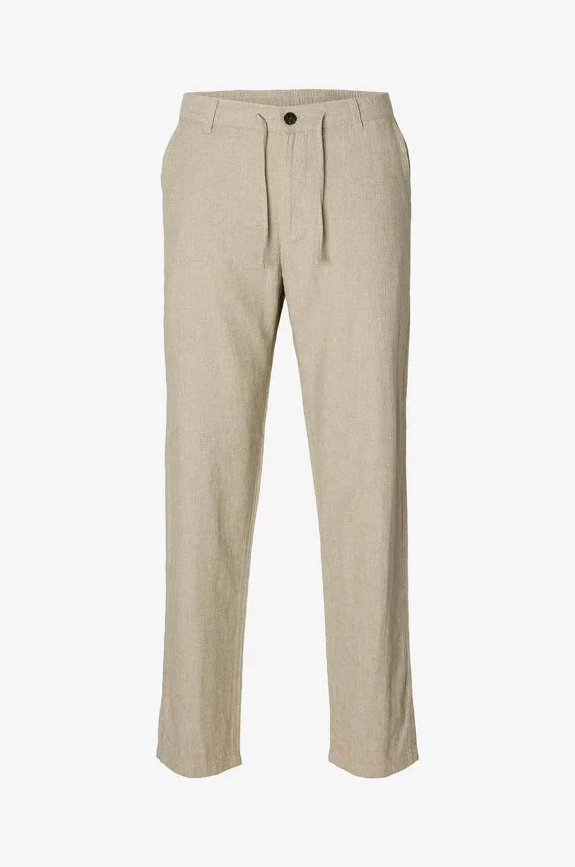 Selected Men Bukser slhSlimtape-Brody 172 Linen Pants - Natur