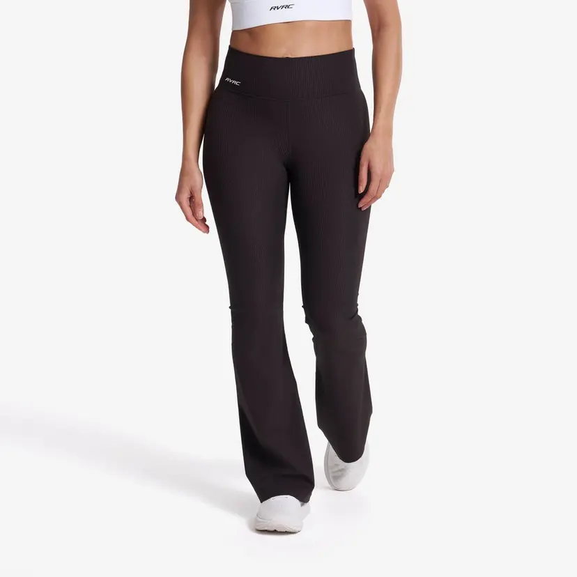 RevolutionRace Shape Ribbed Flare Leggings Dame Espresso