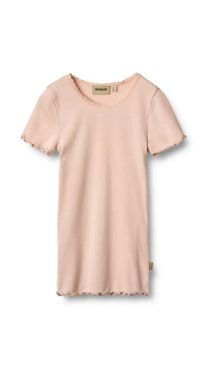 Wheat Wheat, Rib T-Shirt S/S Katie, Powder