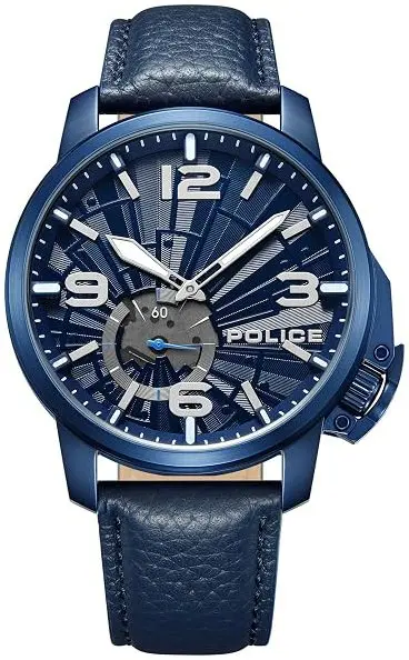 Police Police Herreklokke PEWGA0039502 Nebula Blå/Lær Ø44 mm