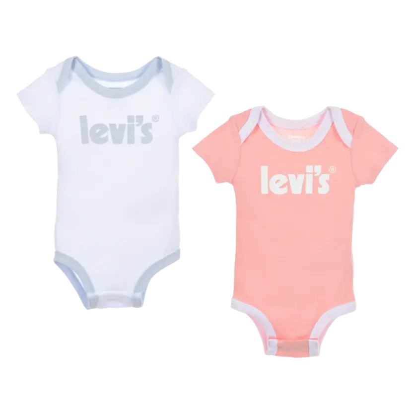 Levi's Levis Baby Poster Logo 2Pc Boxset Rosa/Hvit (6 - 12 mnd)