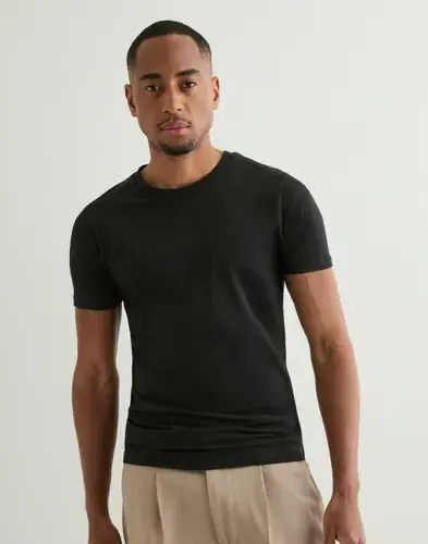 Jack & Jones Jack & Jones Jormuscle Plain Tee Ss Crew 2PK Mp Kortermede t-shirts Svart