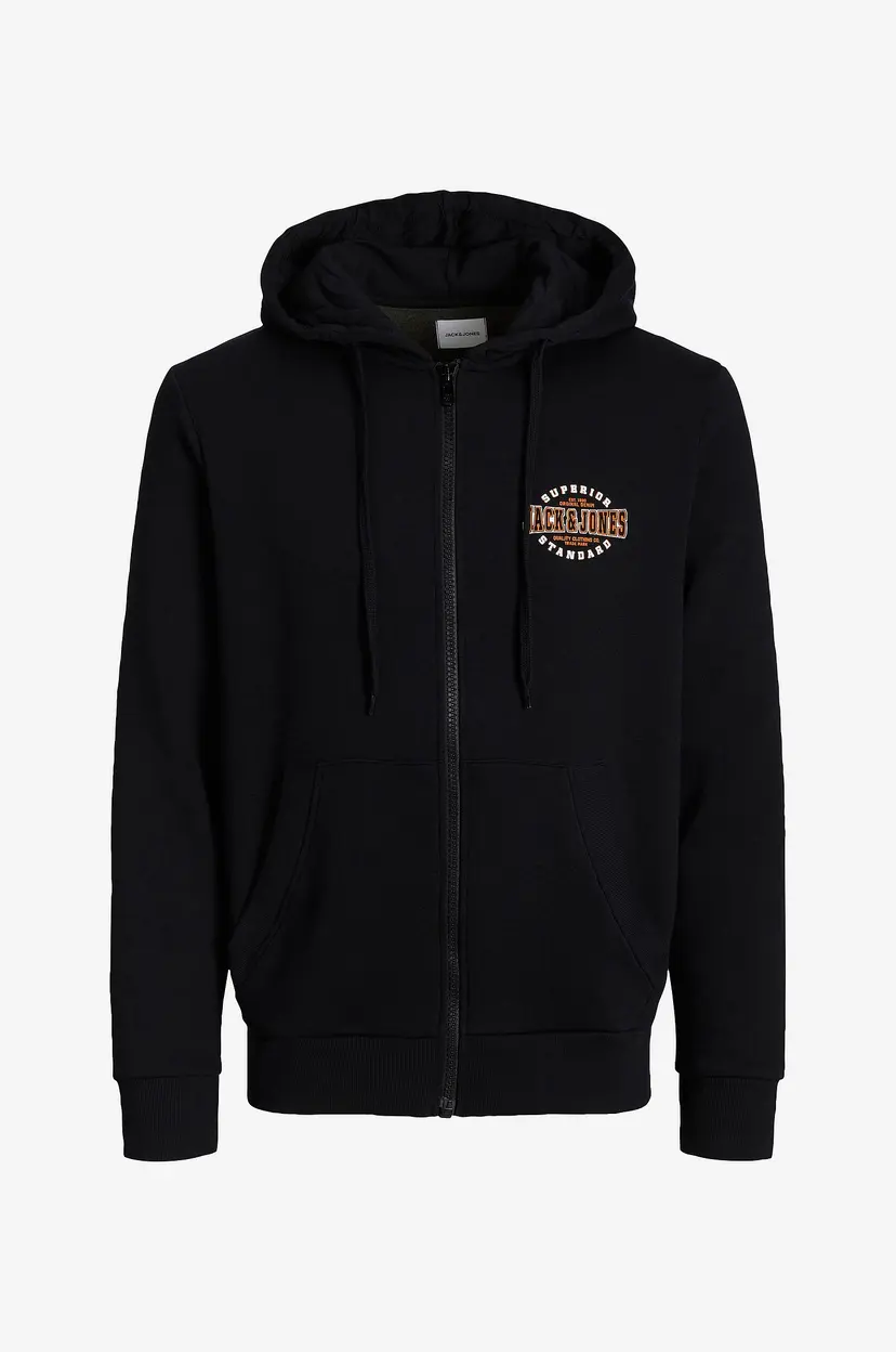Jack & Jones Hettegenser jjLogo Sweat Zip Hood 2 Col - Svart