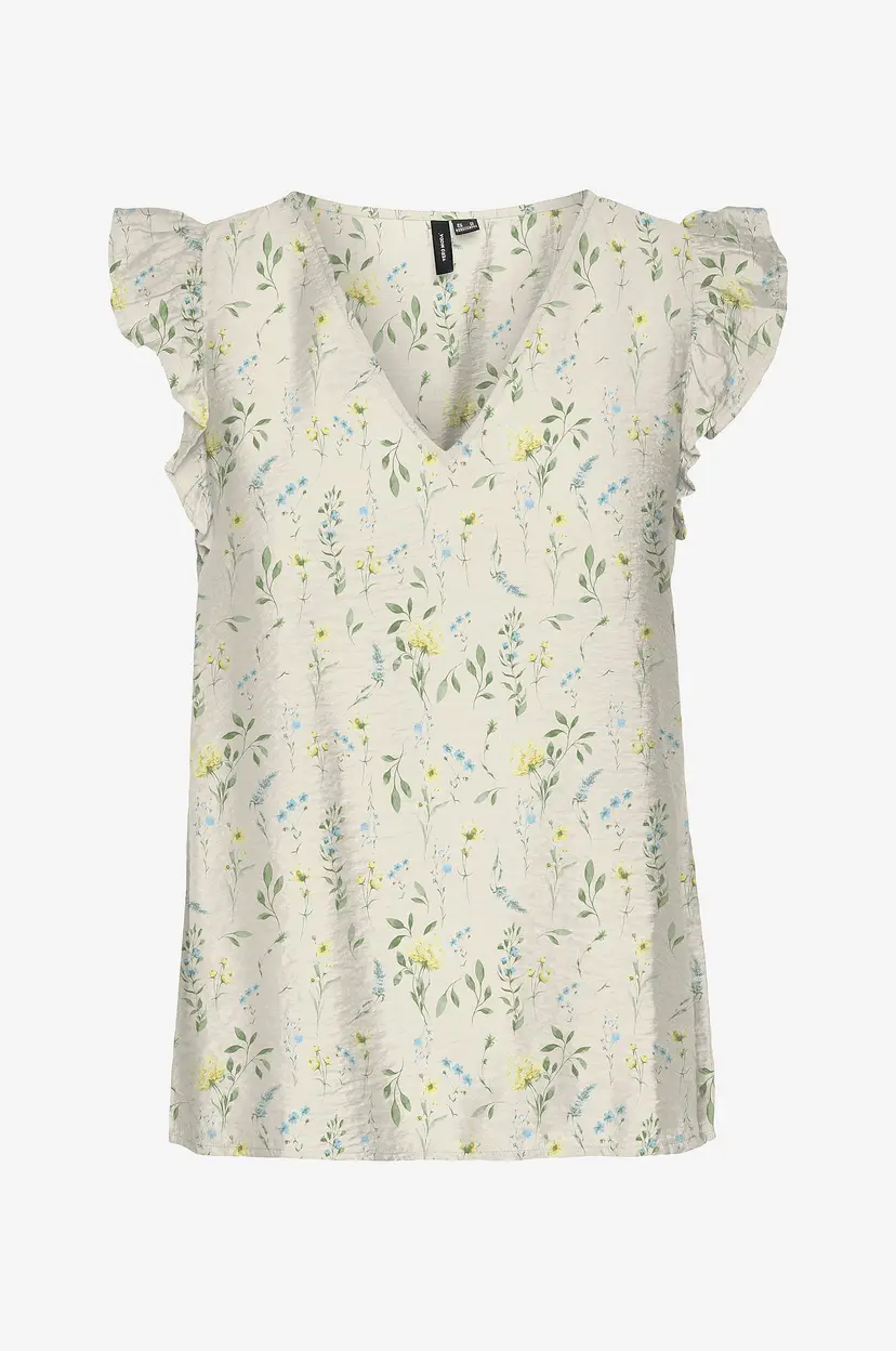 Vero Moda Bluse vmJosie SL V-neck Top Wvn - Beige