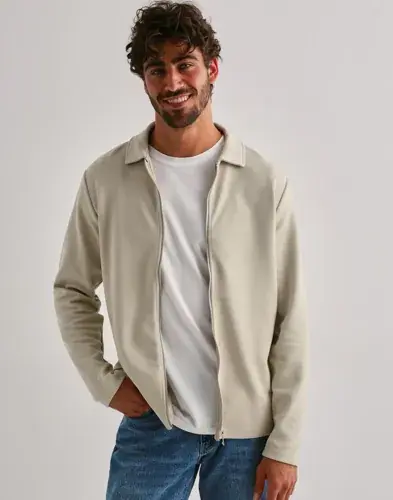Only & Sons Only & Sons Onsnewkodyl Reg Zip Sweat Vd Gensere med glidelås Beige