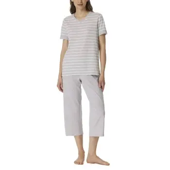 Schiesser Schiesser Women Three Quarter Pyjamas Hvit/Grå bomull 40 Dame
