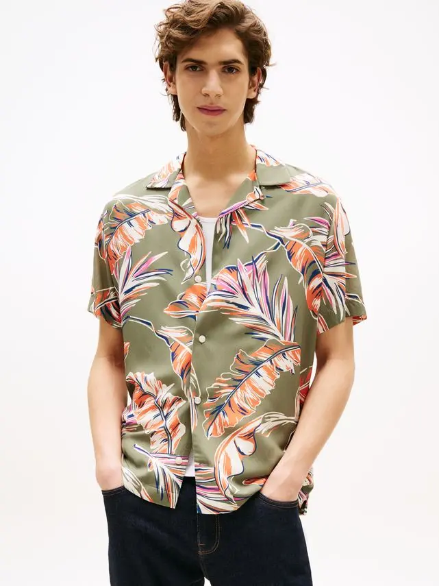 Tommy Hilfiger LIGHTWEIGHT LEAF AOP SS SHIRT