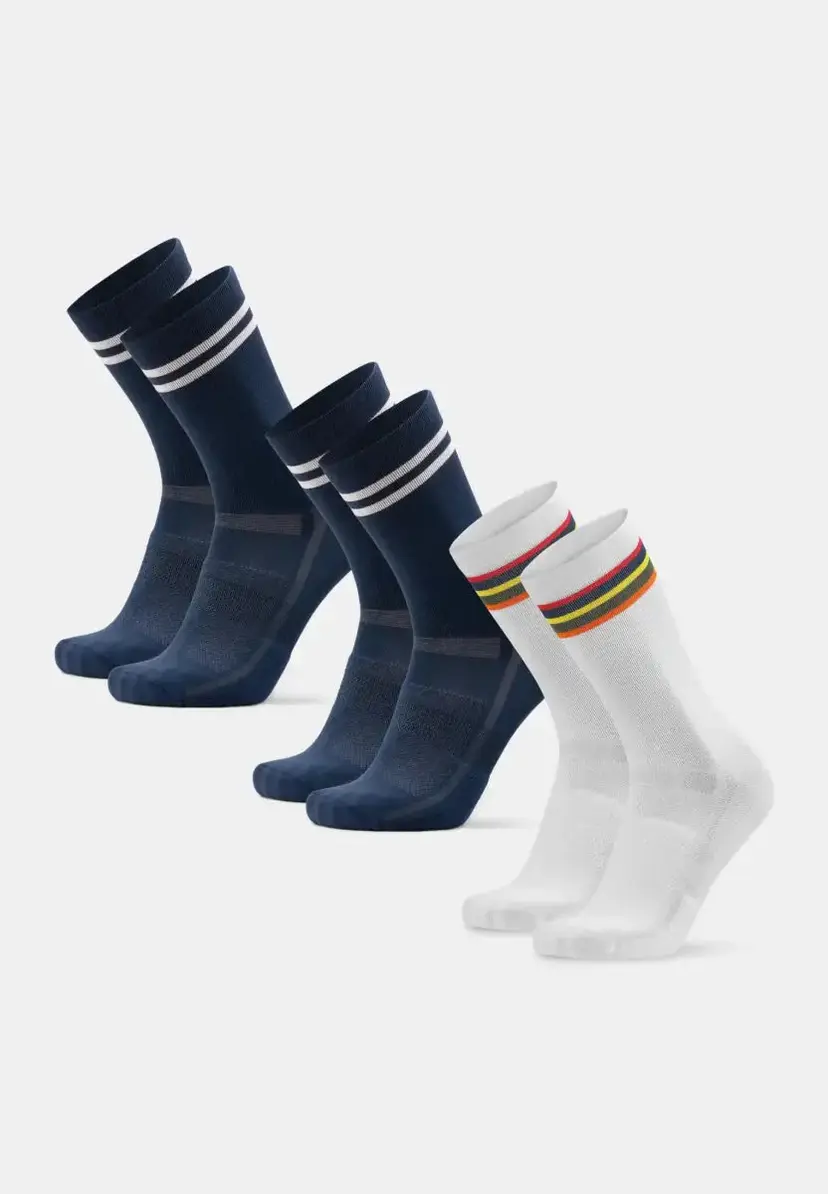 DANISH ENDURANCE DANISH ENDURANCE CREW CYKELSTRØMPER, Navy/Striber | Hvid/Striber, 43-47