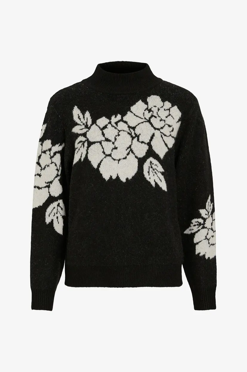 Vila Genser viCilia Mock Neck L/S - Svart