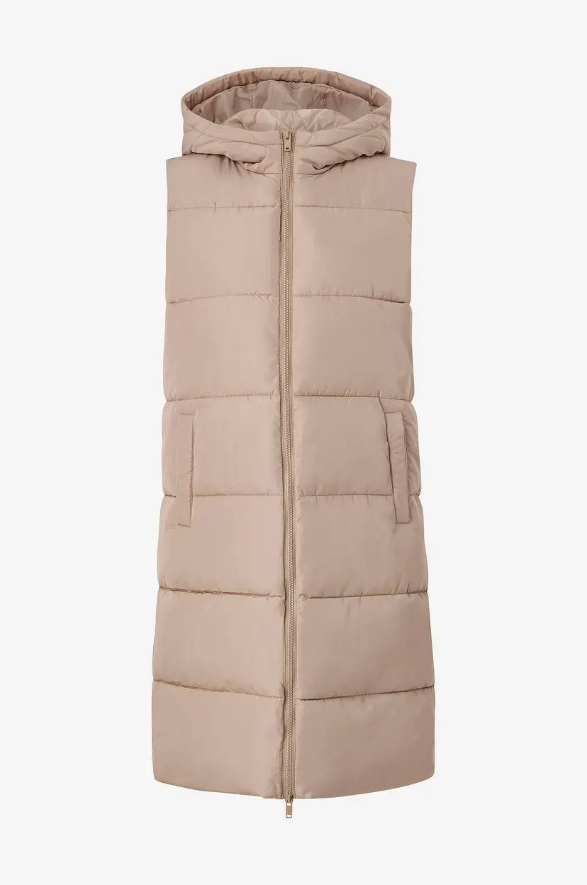 Pieces Vest pcBee New Long Puffer Vest - Brun
