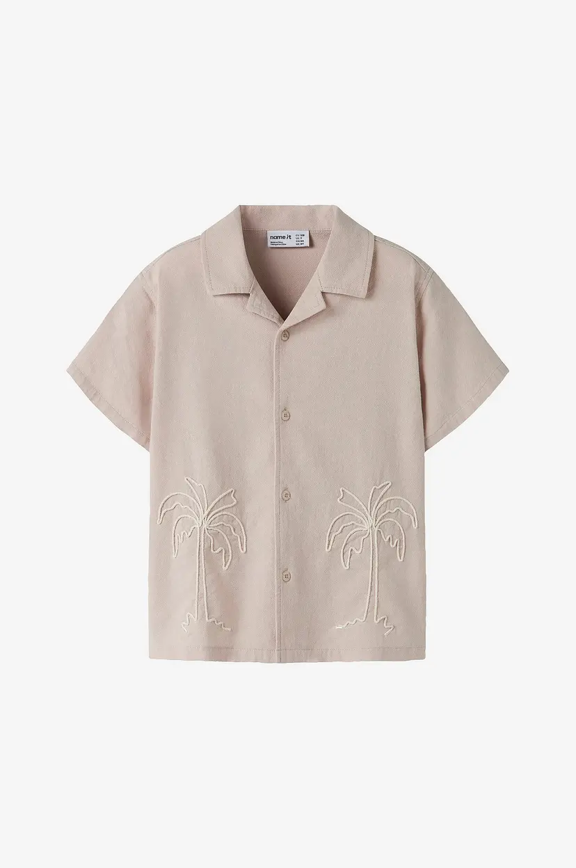 NAME IT Skjorte nkmHolti SS - Beige
