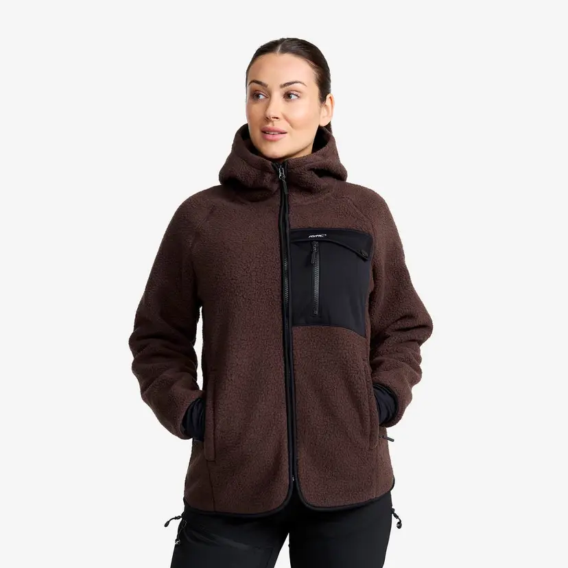 RevolutionRace Sherpa Hoodie Dame Seal Brown