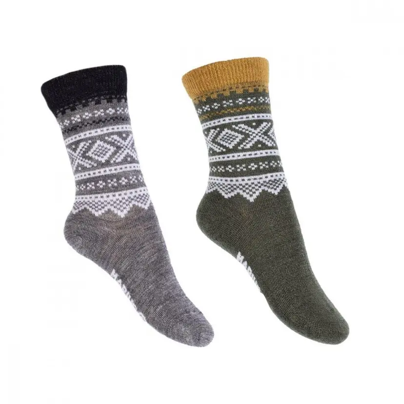 Marius Kids Marius Kids - 2pk Tynne Ullsokker Dark Mose & Grey